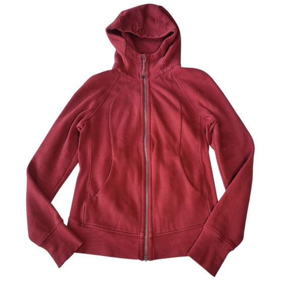 lululemon athletica Tops - Lululemon Scuba Hoodie Light Cotton Fleece Dark Adobe Size 6